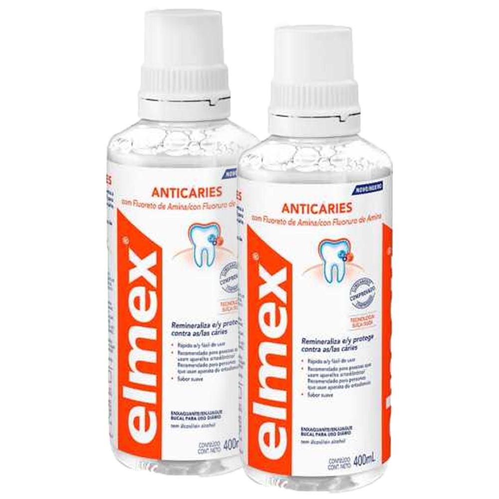 Kit C/ 2 Enxaguantes Bucal Elmex 400ml em Oferta na Shopee