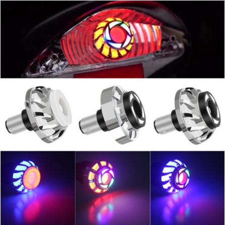 1 Pcs Motocicleta Modificado Colorido Luz De Freio Olhos De Anjo Da Cauda Piscando 1157 bay15d Elétrica LED brake tail light em Oferta na Shopee