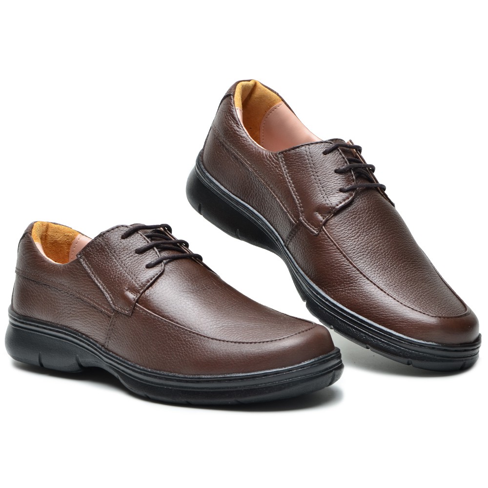 sapato social masculino feito a mão couro floater soft F501 cla marrom chocolate