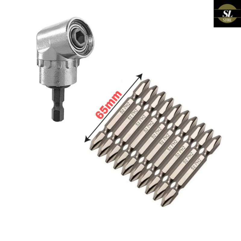 Kit Para Parafusadeira Philips Ph2 Imantado + Adaptador Angular 105 Graus Barato