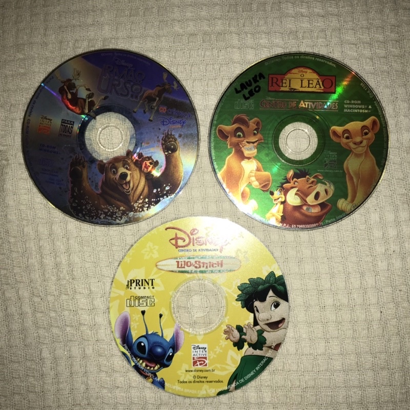 jogo para PC disney preço pelo lote - jogo de computador antigo cd irmão urso lilo e stitch o rei leão centro de atividades