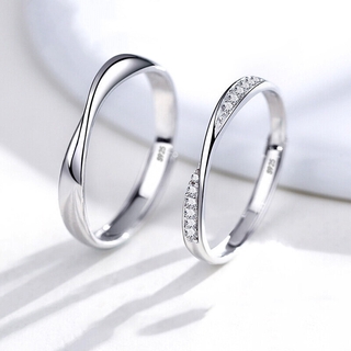 1PC Anel De Casamento De Zircônio Romântico Ajustável Unissex
