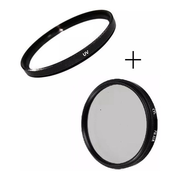 Kit filtro UV + CPL Polarizador 37mm 40.5mm 43mm 46mm 49mm 52mm 55mm 58mm 62mm 67mm 72mm 77mm 82mm