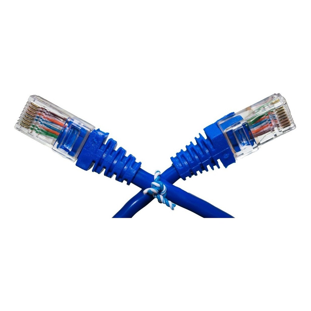 Kit 50un. Patch Cord Cat5e 50cm Azul + 10un. De 50cm Amarelo