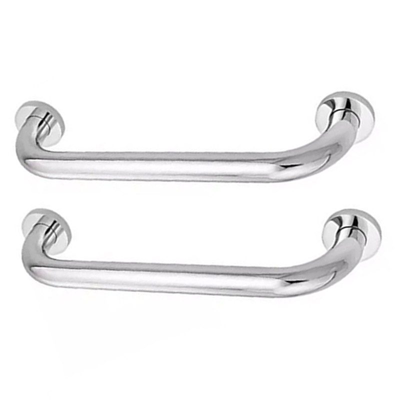 Alça Apoio 30cm Inox Kit 2 Uni Banheiro Cadeirante Idoso Deficiente Acessibilidade