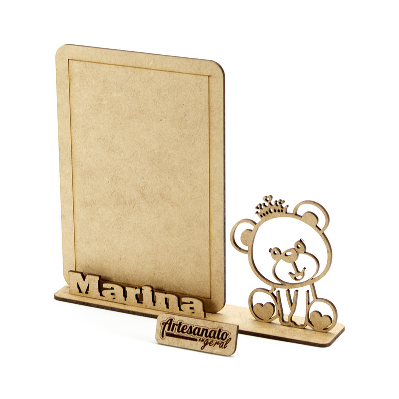 30 Lembrança Porta Retrato Ursa Princesa Chá De Bebê Personalizado com nome Mdf Cru Enfeite de mesa Decoração de Festa