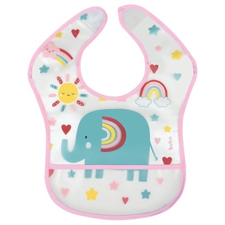 Babador Bebê Impermeável com Bolso Coletor de Migalhas +3 Meses Buba