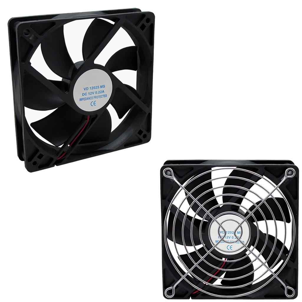 2pcs Ventilador Cooler Ventoinha Com Grade 120x120x25 12v