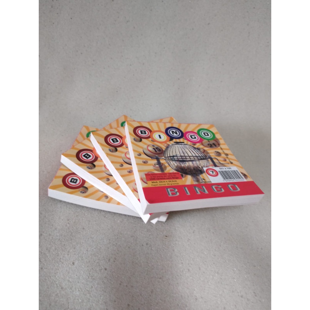 Conjunto 4 blocos de cartela BINGO 400 fls jornal 10,5cm x 10cm em Oferta na Shopee