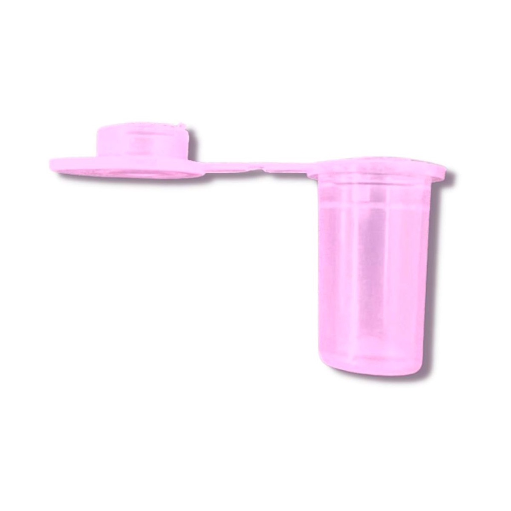 Microtubo De Centrifugação Flaconete Pino Cápsula Fundo Chato Baldinho 1,0ml Interno Cor: Rosa Pacote 1000 Unidades