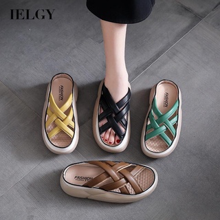 IELGY Net Vermelho retro flip Flop crossover Sapatos Femininos