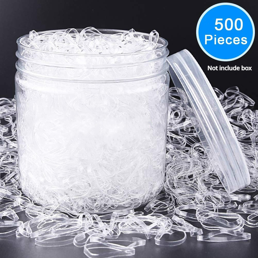 200 / 500pcs Xuxinha De Cabelo Elástica Transparente Para Meninas / Meninas em Oferta na Shopee