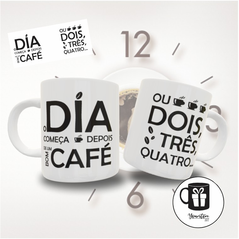 Caneca Personalizada - Um Bom dia com Café | Shopee Brasil