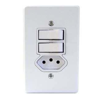 2 Interruptores Simples + Tomada 2P+T 20a Linha Gelo Radial em Oferta na Shopee