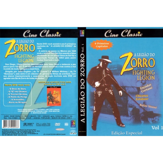 DVD Seriado Legião do Zorro (1939) Completo 12 Eps Legendado