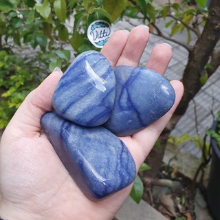 Quartzo Azul Pedra Natural Rolada Polida em Oferta na Shopee