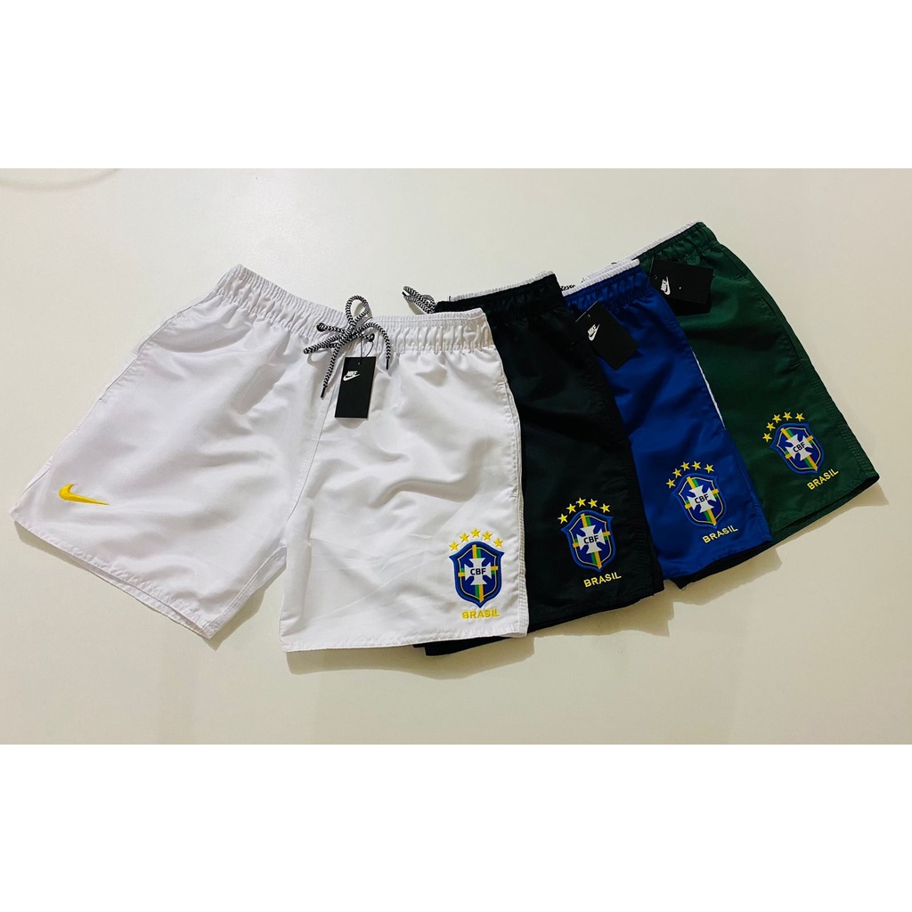 short tactel brasil futebol treino academia corrida e praia nike ...