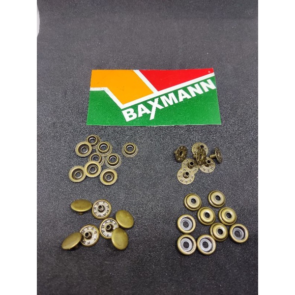 Botão De Pressão N°80 Baxmann Ferro Ouro Velho C/ 50 Unidades