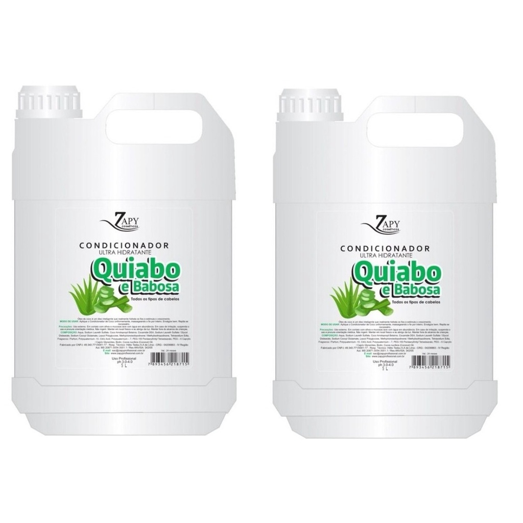2 condicionador de quiabo e babosa zapyle 5l profissional