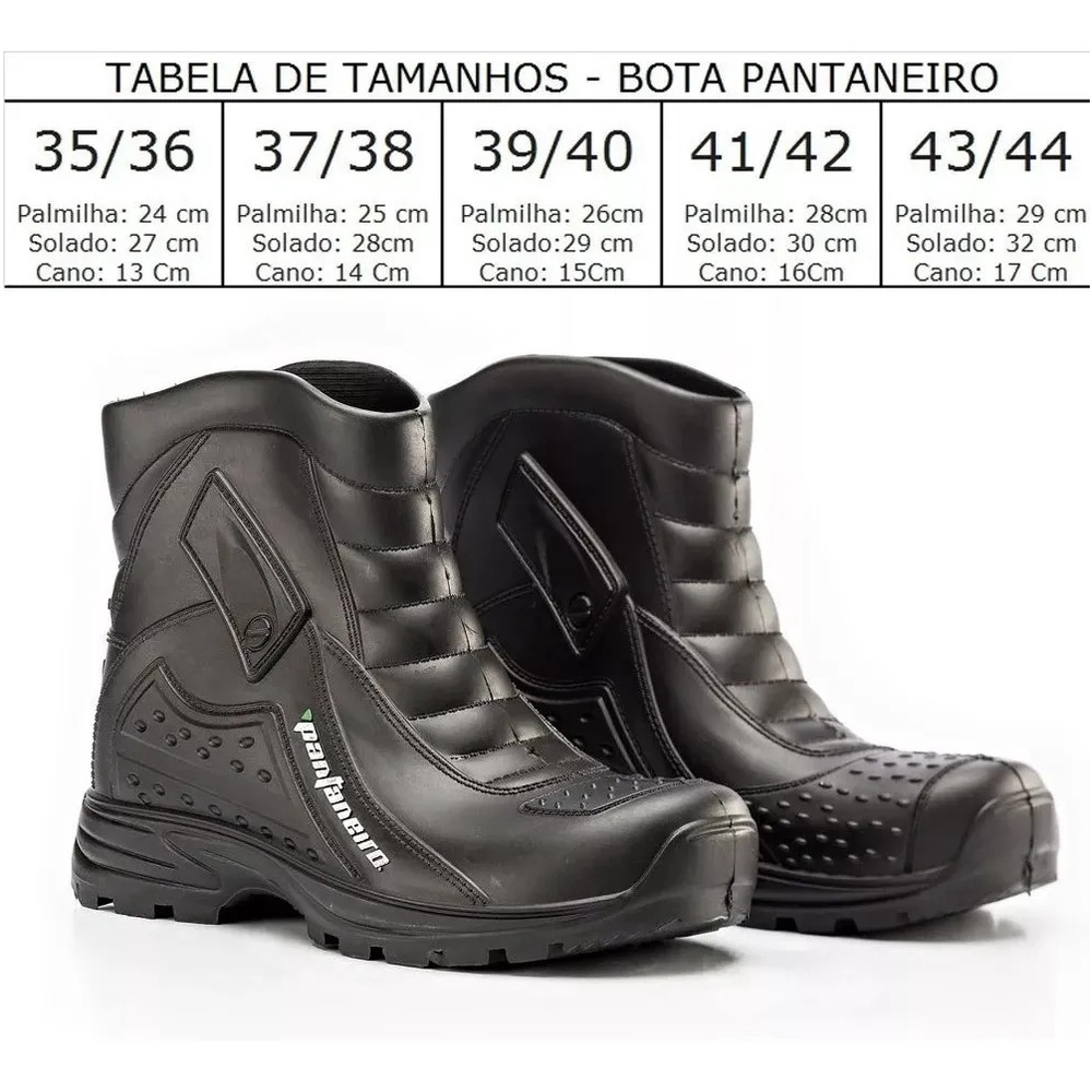 Bota De Chuva  Motoqueiro 100% Impermeável - Pantaneiro
