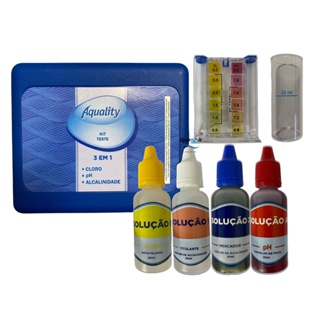 Kit Teste 3 Em 1 Ph Cloro Alcalinidade PiscinaS + medidor em Oferta na Shopee