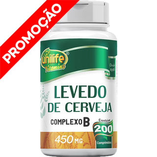 Levedo De Cerveja 100% Puro - 200 Comprimidos 450mg - Unilife Vitamins