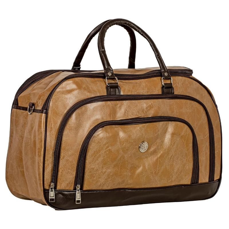 PROMOÇÃO Mala Bolsa De Mão Couro Bagagem Viagem Grande Impermeável Bege