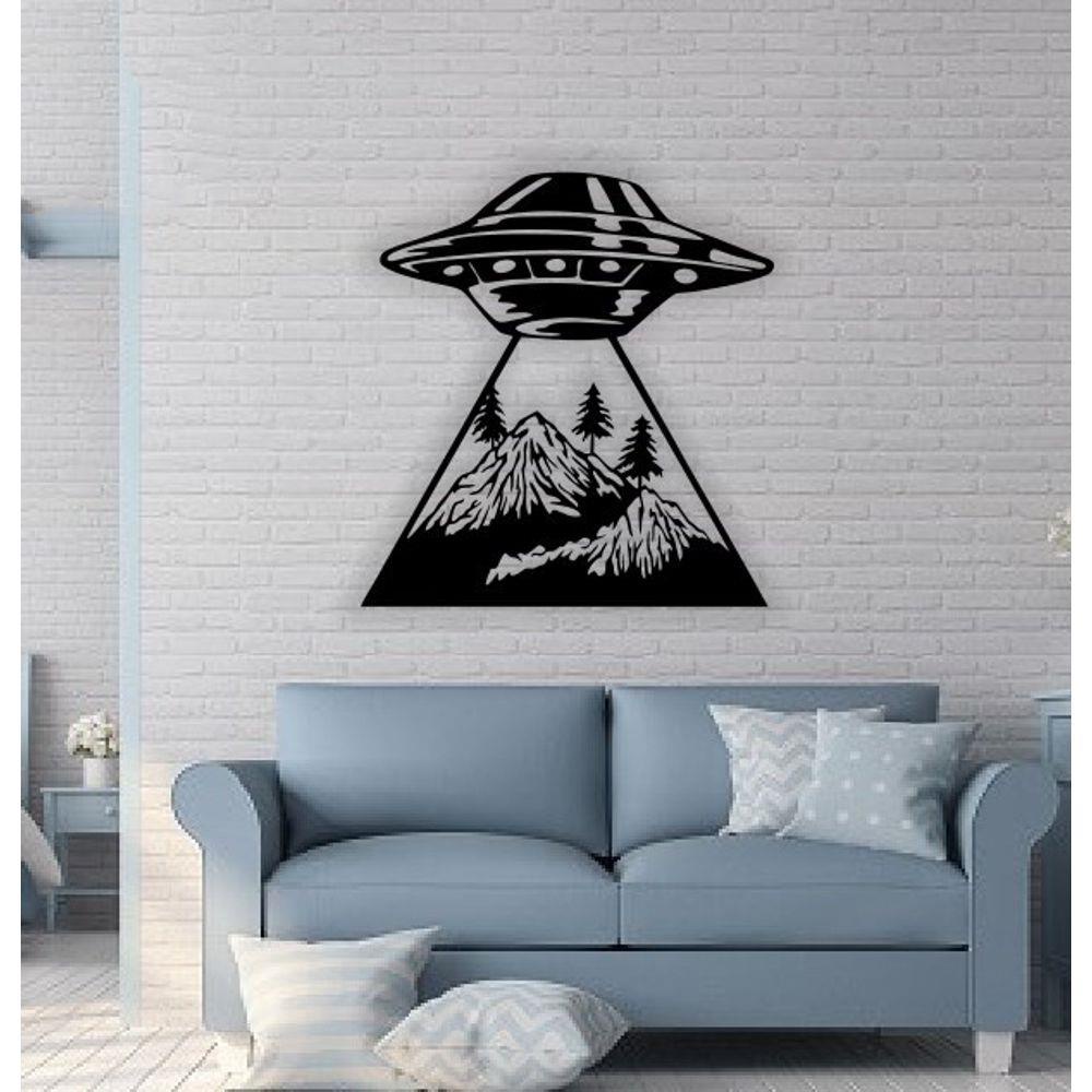 Quadro Ufo Extraterrestre 29x27 Decorativo Vazado MDF 3mm
