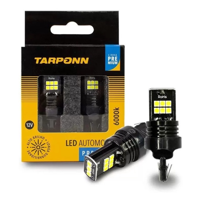 Lampada Led T20 Canbus Premium 2 Polos / 1 Polo 12v 6000k Tarponn
