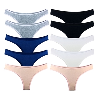 Kit com 10 Calcinhas Tanga Try Basics Confortável Cotton Algodão Top Qualidade Costura Reforçada Premium
