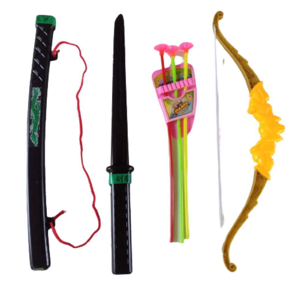 Super Ninja Infantil Kit Espada Samurai Katana + Arco E Flecha