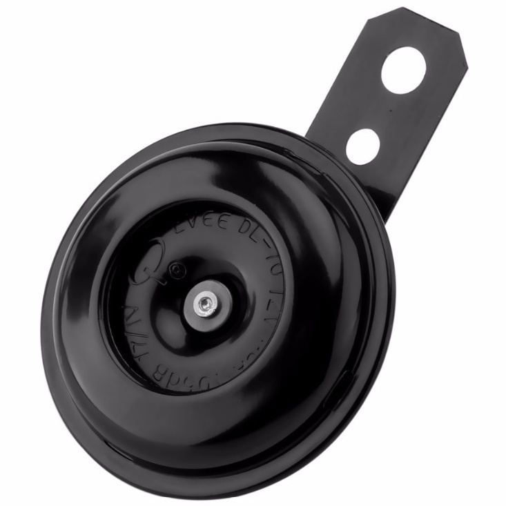 Buzina Moto Paquerinha Bi Bi Pequena Universal 12V Preta Som Agudo Grave