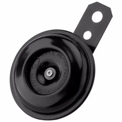 Buzina Moto Paquerinha Bi Bi Pequena Universal 12V Preta Som Agudo Grave
