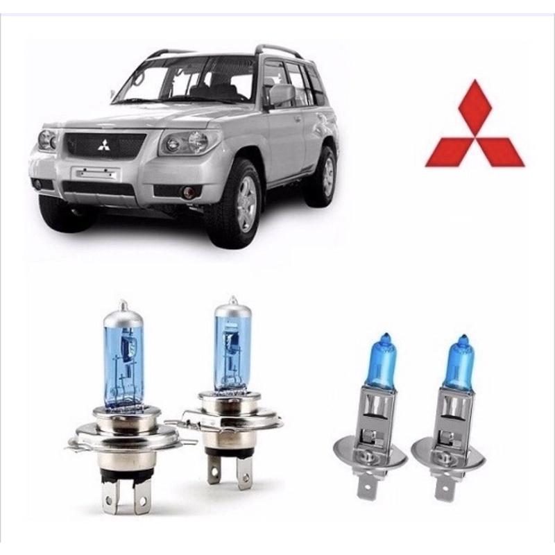 Kit 4 Lampadas Brancas Farol+ Milha H1 Pajero Tr4 Fc Simples