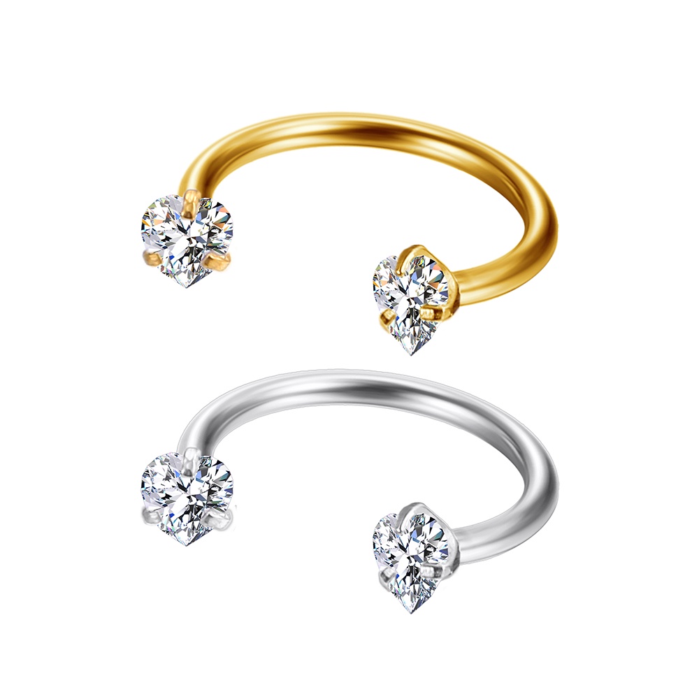 Piercing Ferradura Zircônia Coração | Conch, Hélix, Daith, Anti-hélix