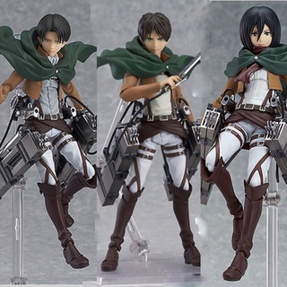 Ataque Em Titã Levi Mikasa Eren Ackerman PVC Figura Anime Action Figure Toy Modelo Para Kid Adulto