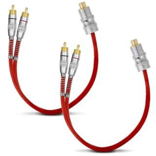 2 Cabos Y Rca 1f2m Blindado Vermelho Techone Dupla Blindagem em Oferta na Shopee