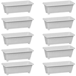Kit Jogo de Vasos Para Jardim De Plástico 9,5 Litros Floreira Para Horta Jardineira de Flor Grande