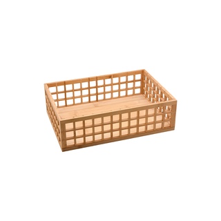 Caixa de bambu vazada multiuso 38cm - Oikos