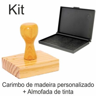 Carimbo Personalizado Ideal Para Emabalagens + Almofada Carimbeira em Oferta na Shopee