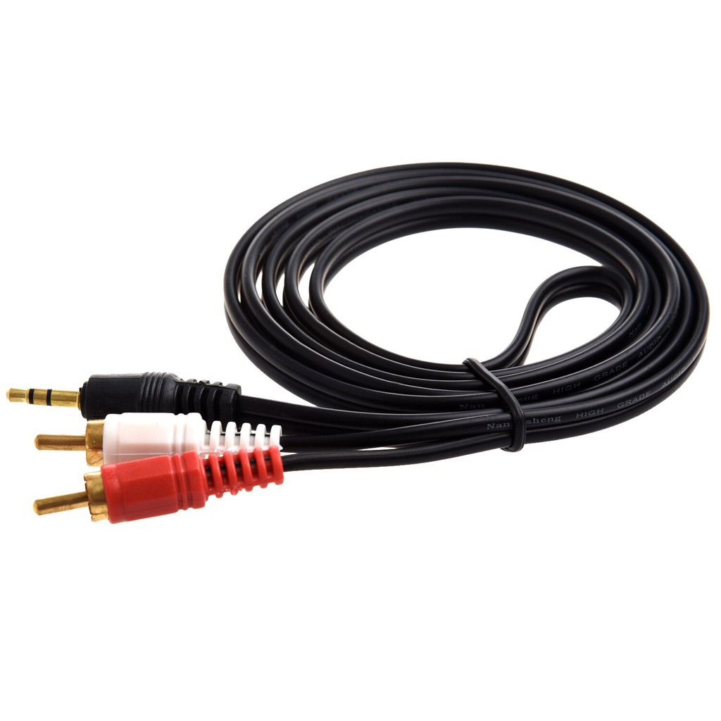 Cabo De Áudio Auxiliar P2 x 2 RCA Macho Estéreo 1,5 Metros Dourado Para TV Caixa De Som Celular em Oferta na Shopee