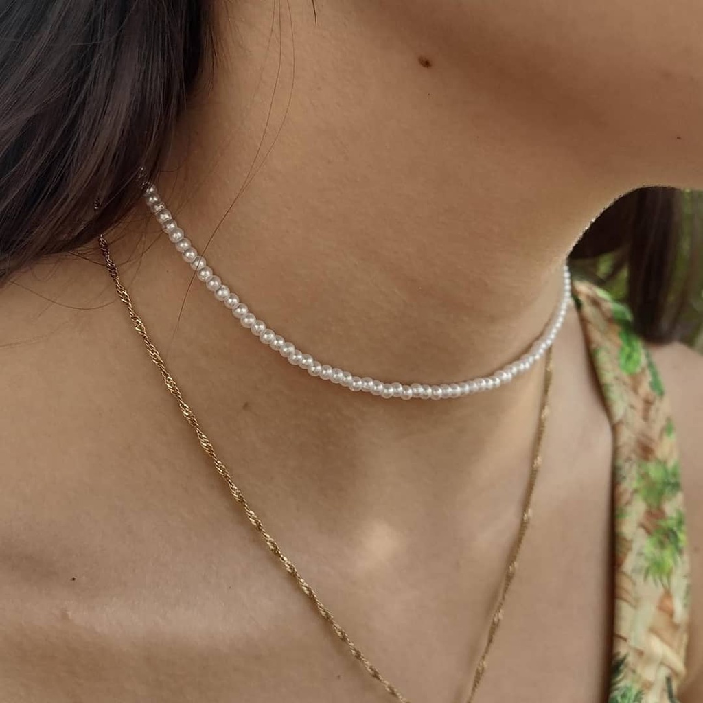 Choker de Pérolas | Colar Feminino | Colar de Pérola Delicado Simples | Choker Elegante | Tendência