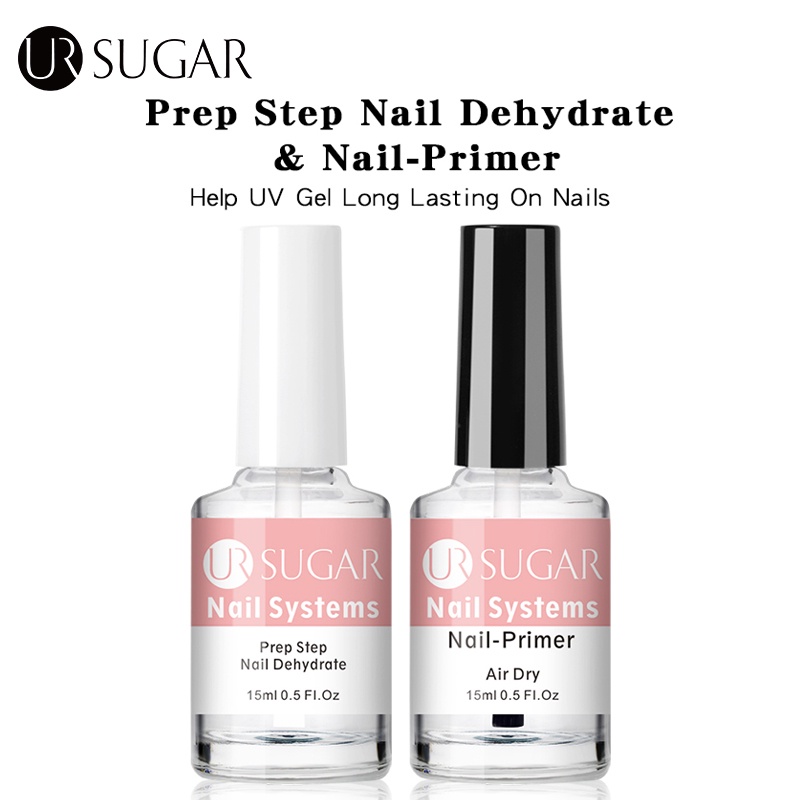 UR SUGAR Prep Step Nail Dehydr And Primer Set Base De Vidro De Revestimento Superior Garrafa Polimento UV Gel Conjunto De Unhas De Longa Duração
