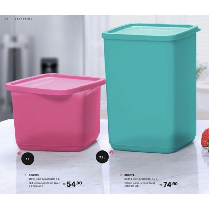 Tupperware Kit Refri Line 1,8l + 1l - 2 peças | Shopee Brasil