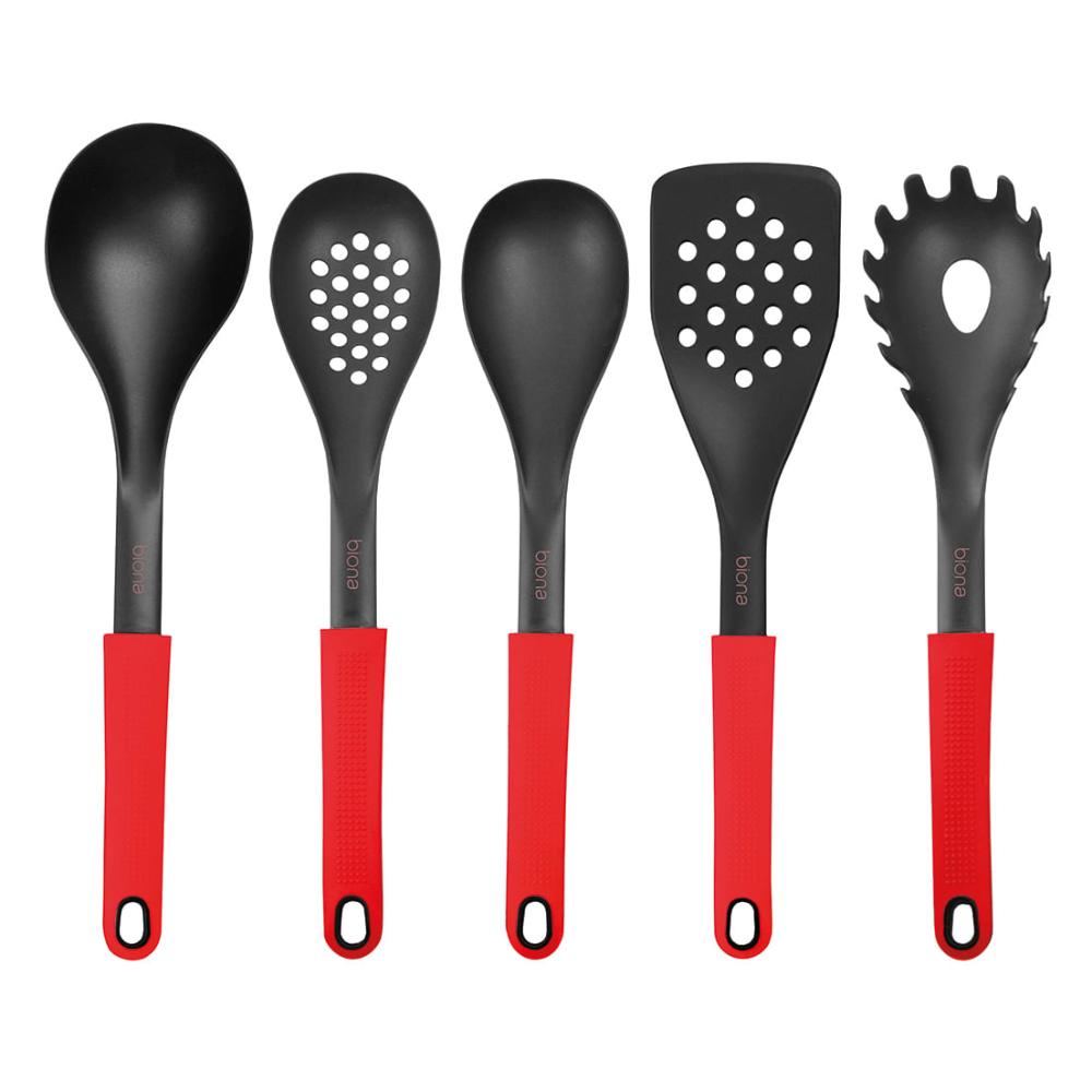 Conjunto de 5 Utensílios em Nylon Biona Red Color