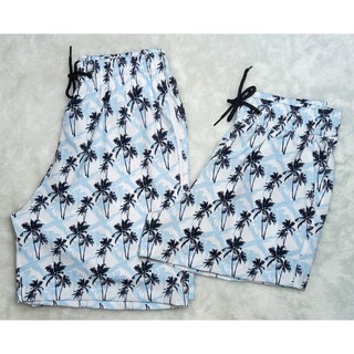 Short Casal Kit Mozão Tactel Conjunto Casal Mauricinho Combinadinho Bermuda Moda Praia Verão Masculino Feminino Coqueiro Namorados