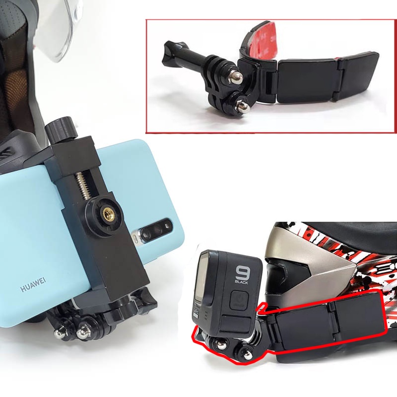 Suporte Capacete Queixo Adesivo 3m Celular ou Câmera De Ação ty70 ty71