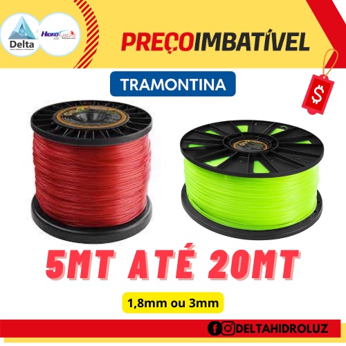 Fio Nylon Aparador de Grama Tramontina 1,8mm / 3mm