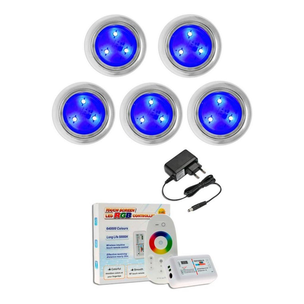 Kit Iluminacao Para Piscina 5 Leds 9w Inox Infinity Pool + Comando ...