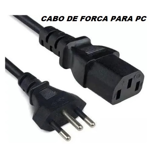 Cabo de força tripolar para Computador Desktop Produto 100% Novo